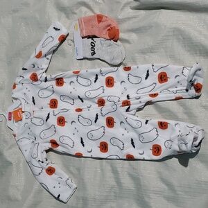 Halloween Fleece Footie Jammies and Socks